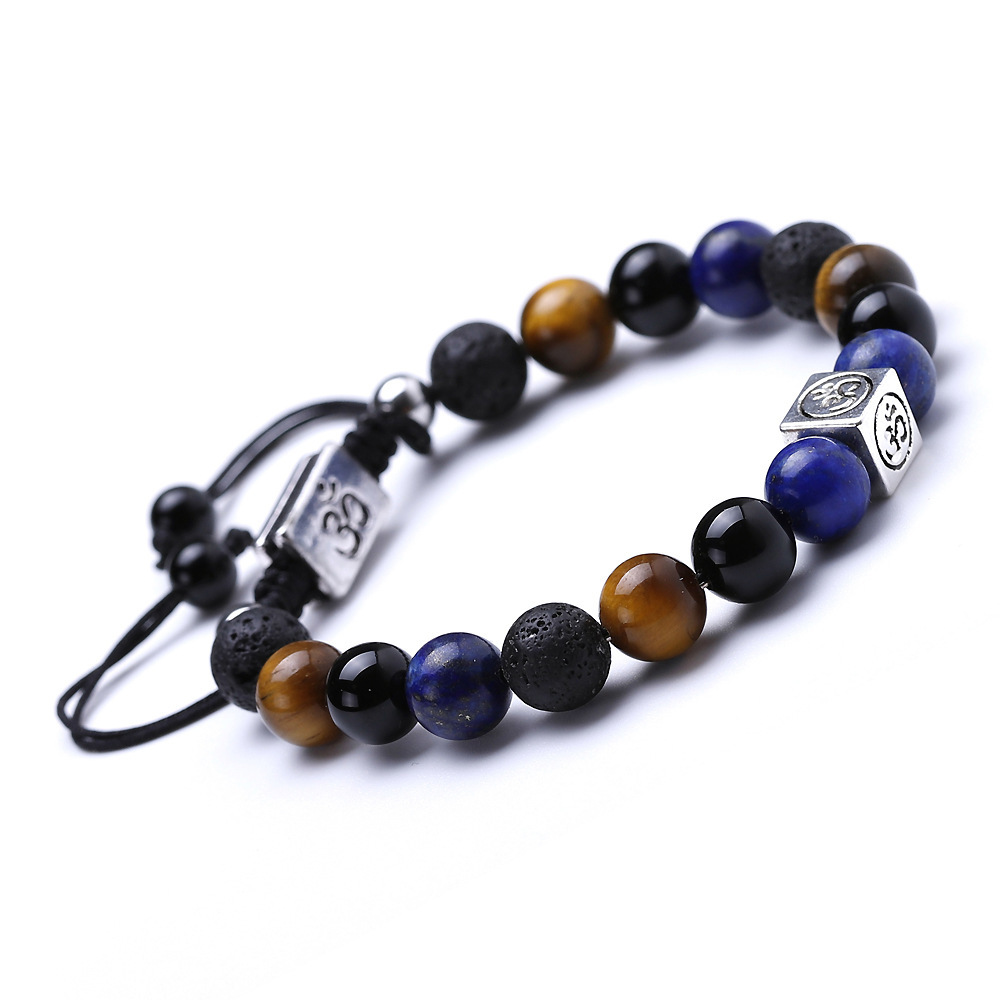 Adjustable Handmade Woven 8mm Stone Beads Bracelets Spiritual Protection Healing Positive Energy Handmade Bracelet Supplier
