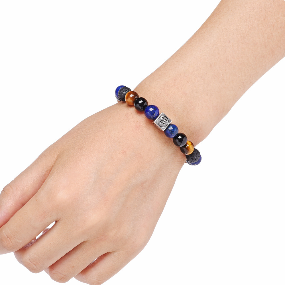 Adjustable Handmade Woven 8mm Stone Beads Bracelets Spiritual Protection Healing Positive Energy Handmade Bracelet Supplier