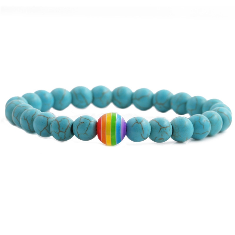 8mm Gemstone Beaded Colorful Resin Stone Bracelet for Women Men #SB1388