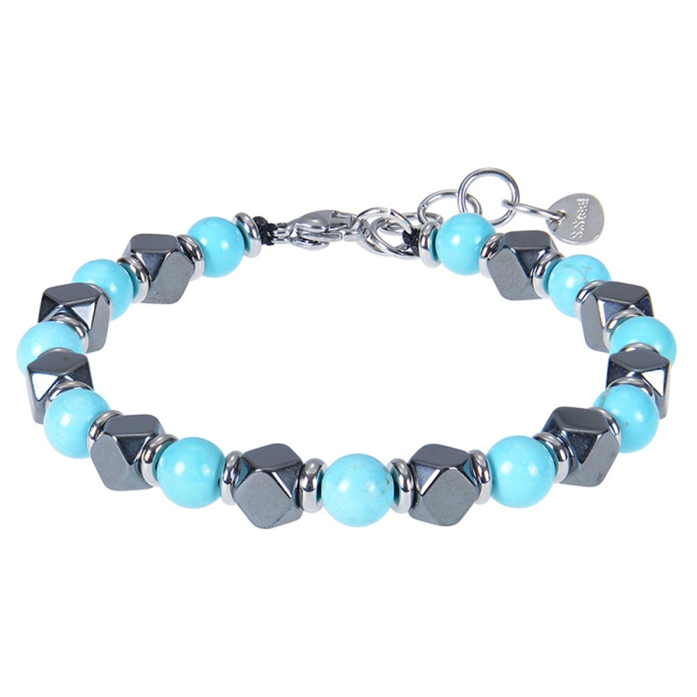 Cube Hematite 6MM Gemstone Beads Bracelet SB2148