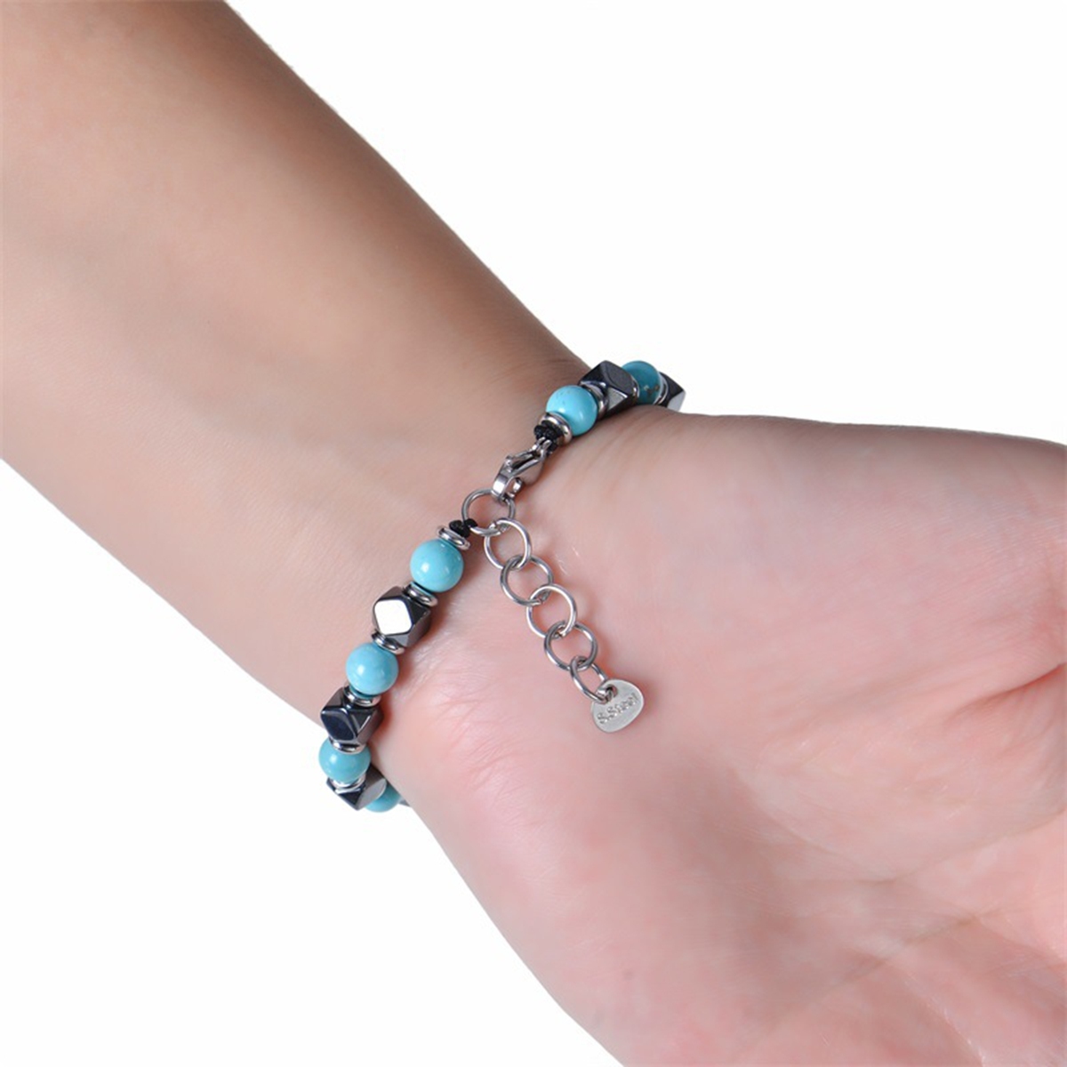Cube Hematite 6MM Gemstone Beads Bracelet SB2148
