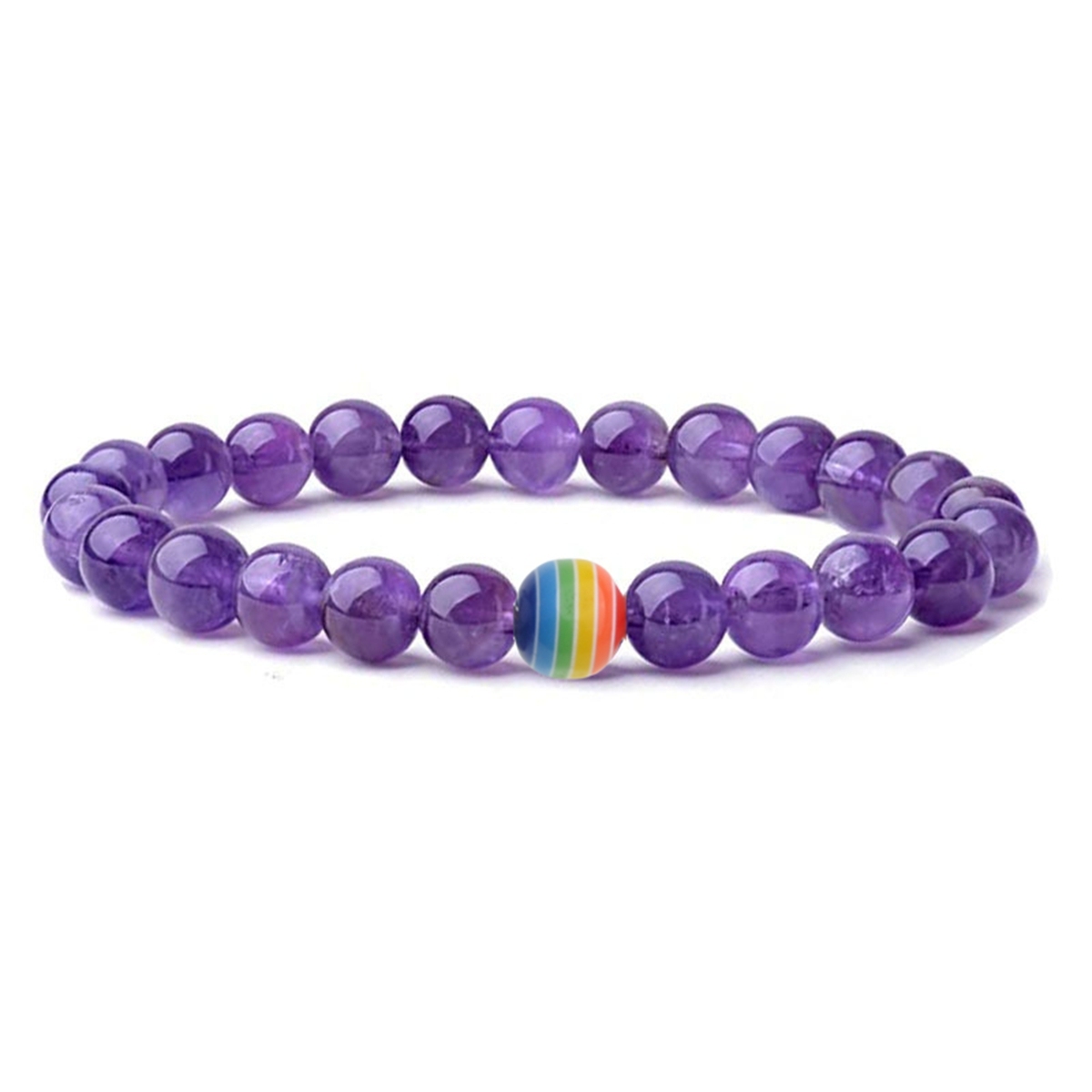 8mm Gemstone Beaded Colorful Resin Stone Bracelet for Women Men #SB1388