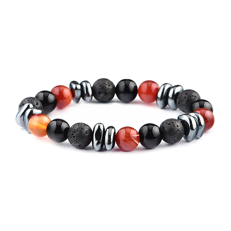 10mm Matte Onyx Hematite Gemstone Beads Bracelet SB2142