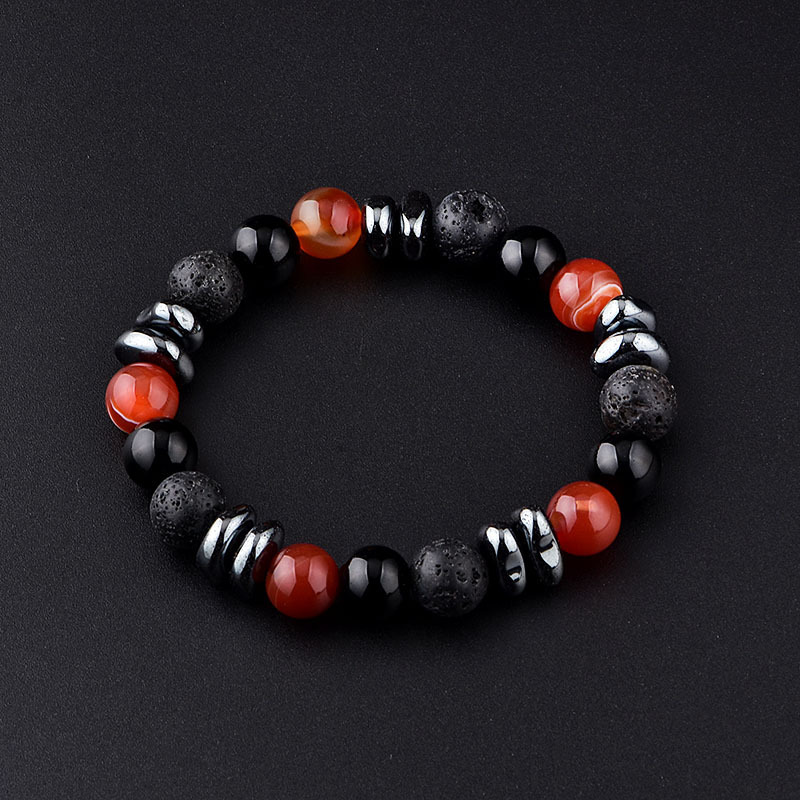 10mm Matte Onyx Hematite Gemstone Beads Bracelet SB2142