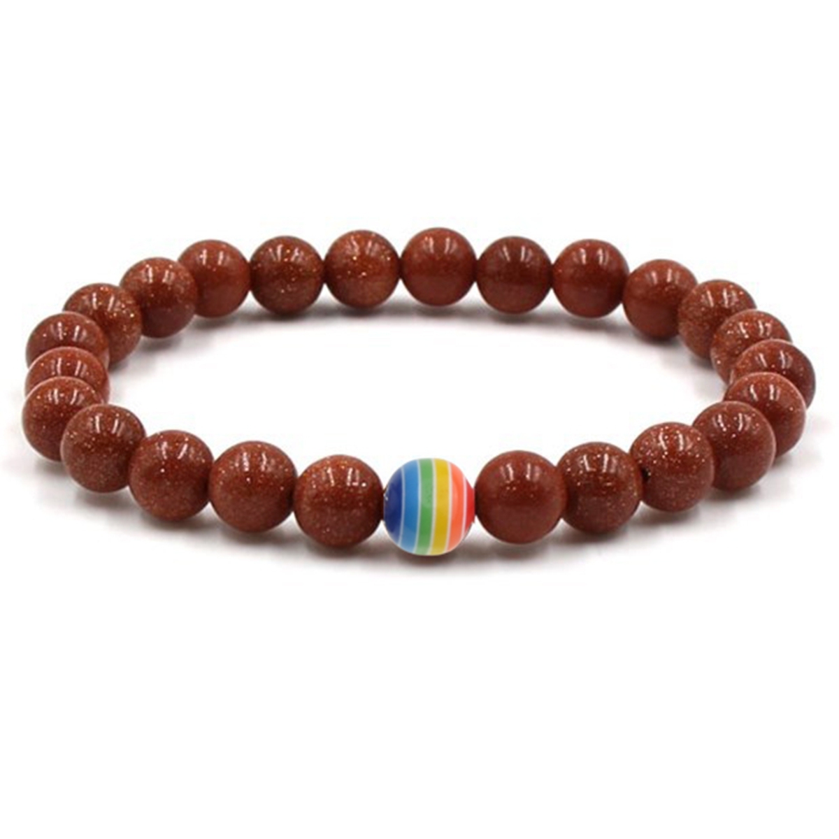 8mm Gemstone Beaded Colorful Resin Stone Bracelet for Women Men #SB1388