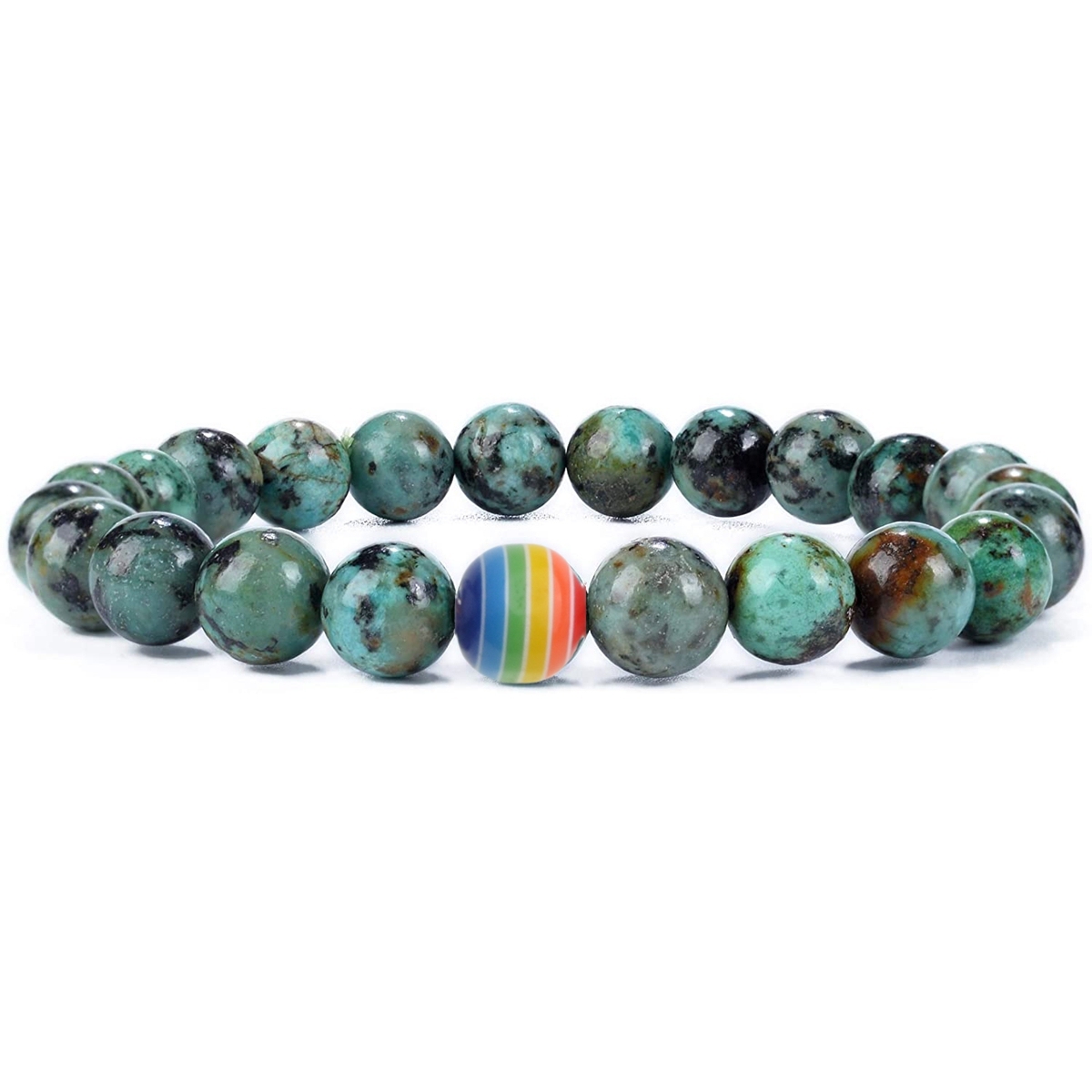 8mm Gemstone Beaded Colorful Resin Stone Bracelet for Women Men #SB1388