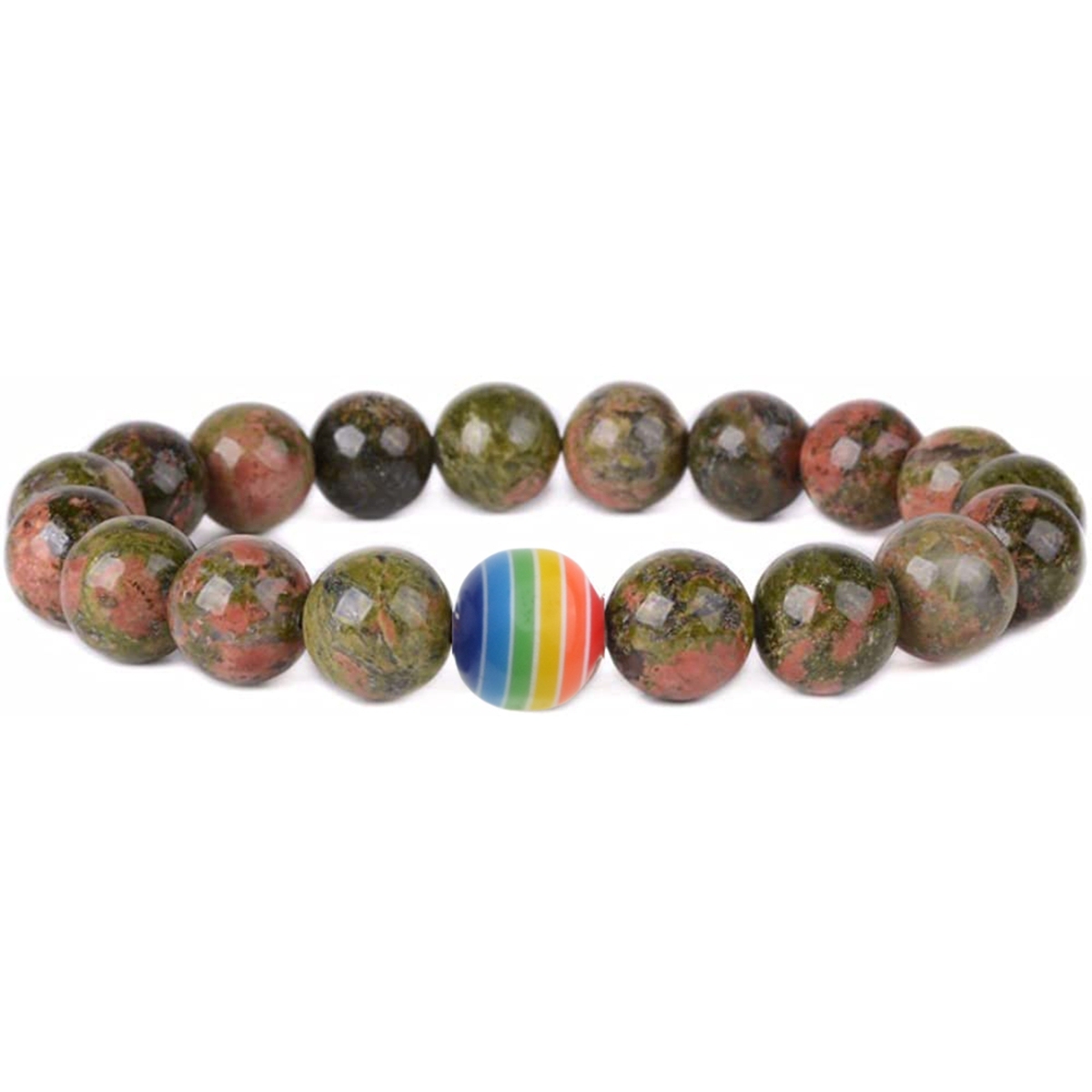 8mm Gemstone Beaded Colorful Resin Stone Bracelet for Women Men #SB1388