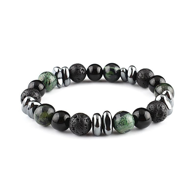 10mm Matte Onyx Hematite Gemstone Beads Bracelet SB2142