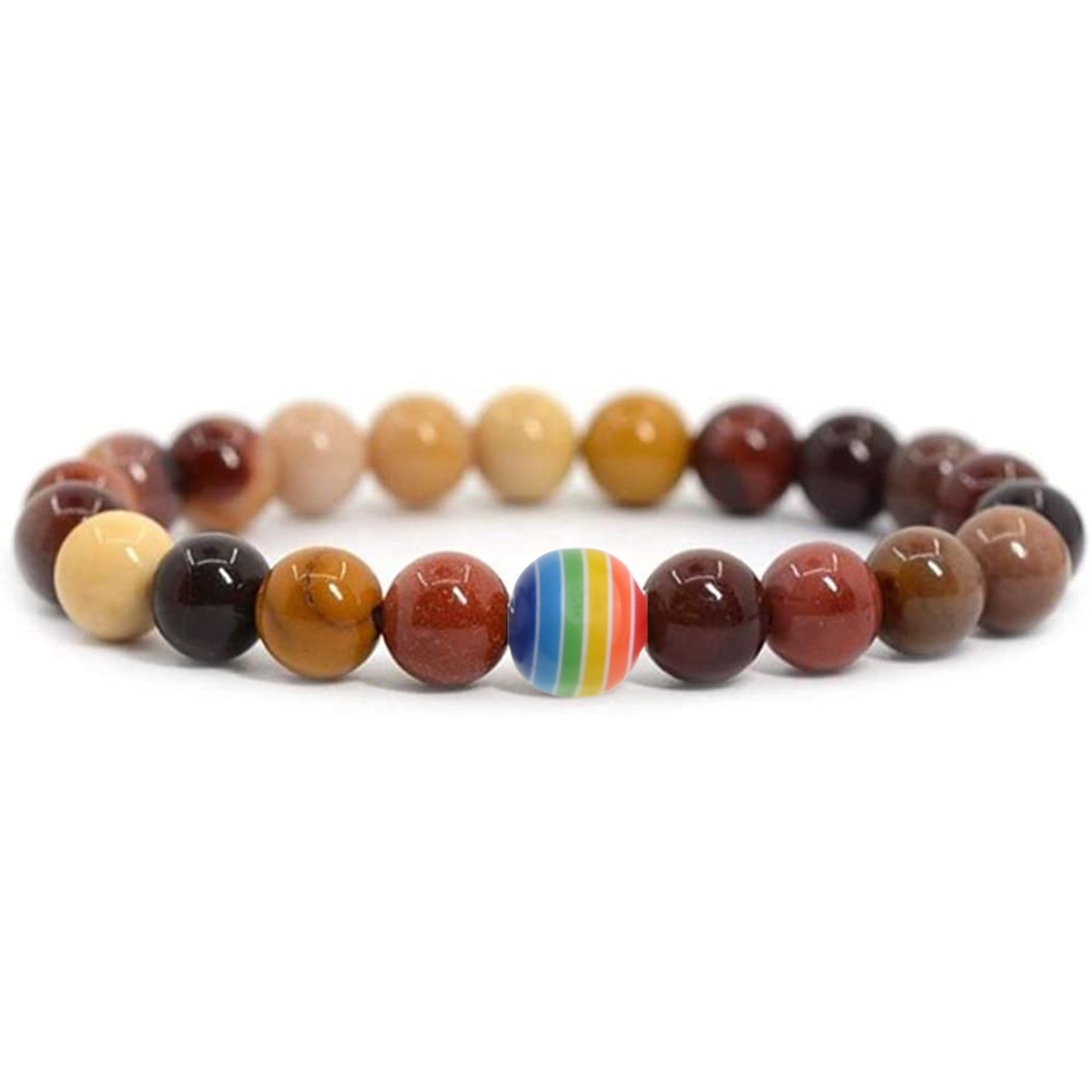 8mm Gemstone Beaded Colorful Resin Stone Bracelet for Women Men #SB1388