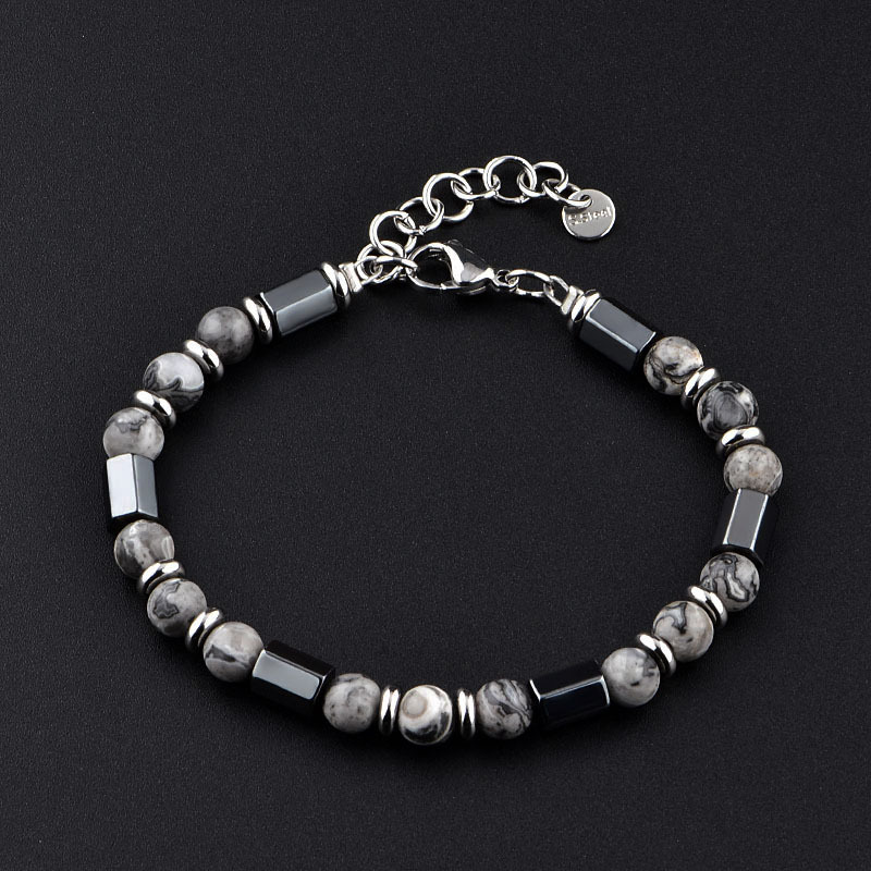 Tube Hematite 6MM Gemstone Beads Bracelet SB2147