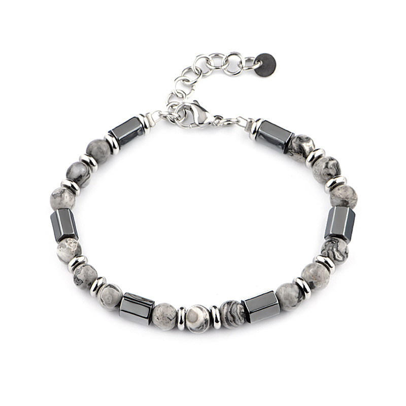 Tube Hematite 6MM Gemstone Beads Bracelet SB2147