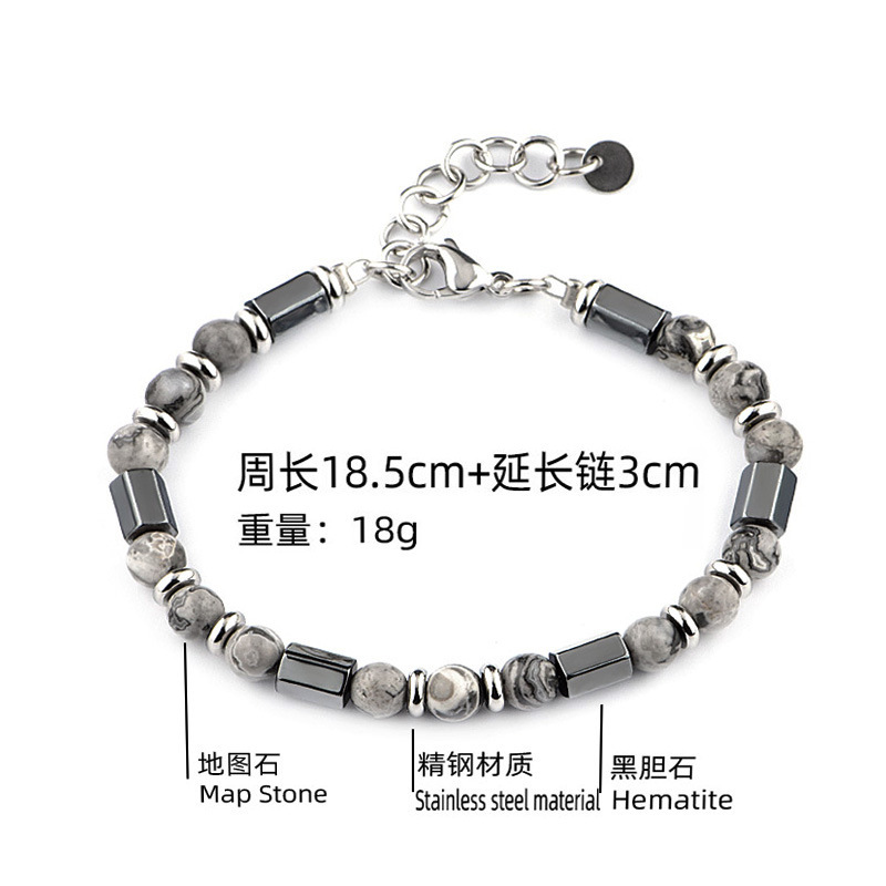 Tube Hematite 6MM Gemstone Beads Bracelet SB2147