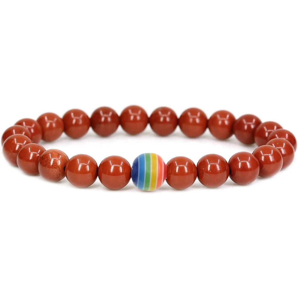 8mm Gemstone Beaded Colorful Resin Stone Bracelet for Women Men #SB1388