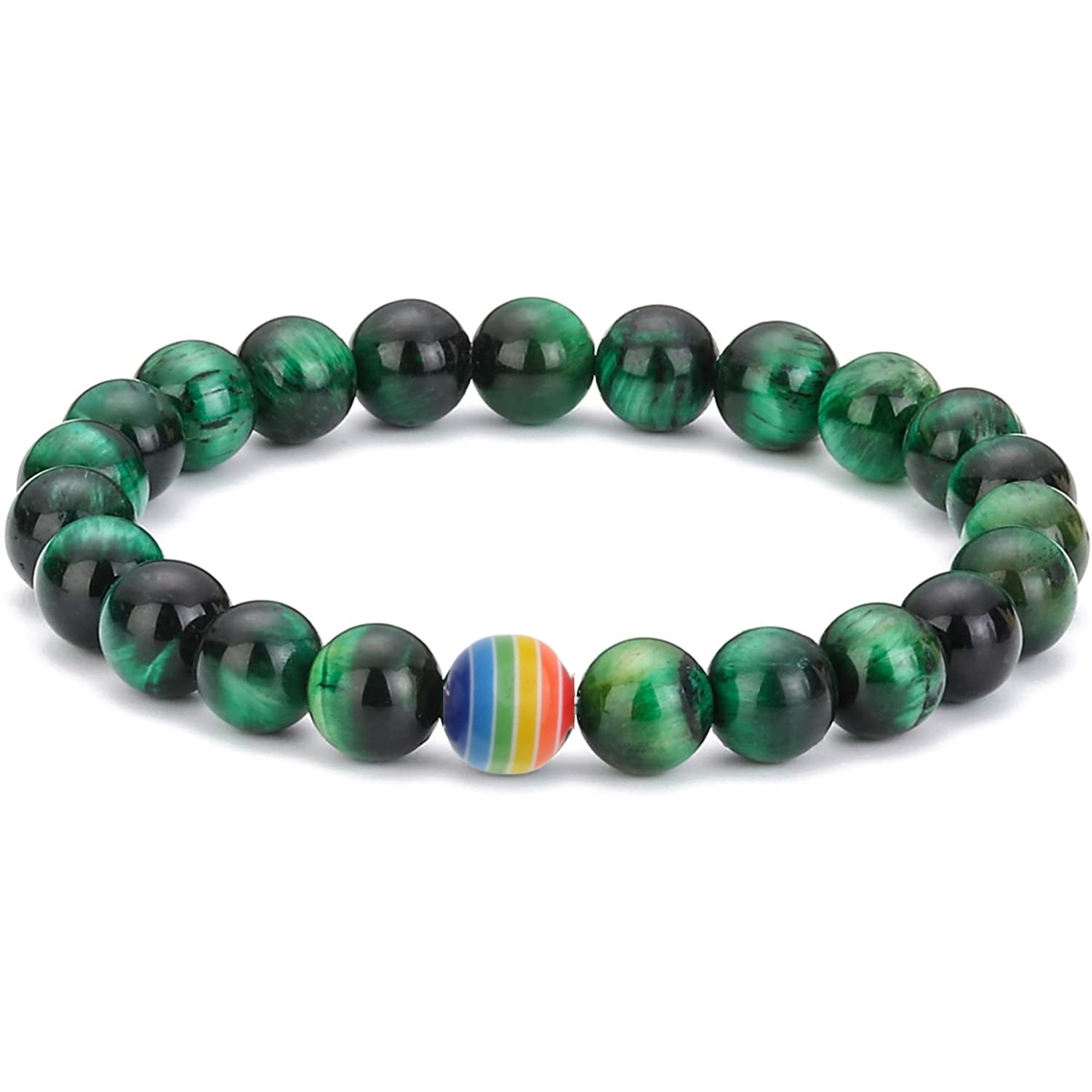8mm Gemstone Beaded Colorful Resin Stone Bracelet for Women Men #SB1388