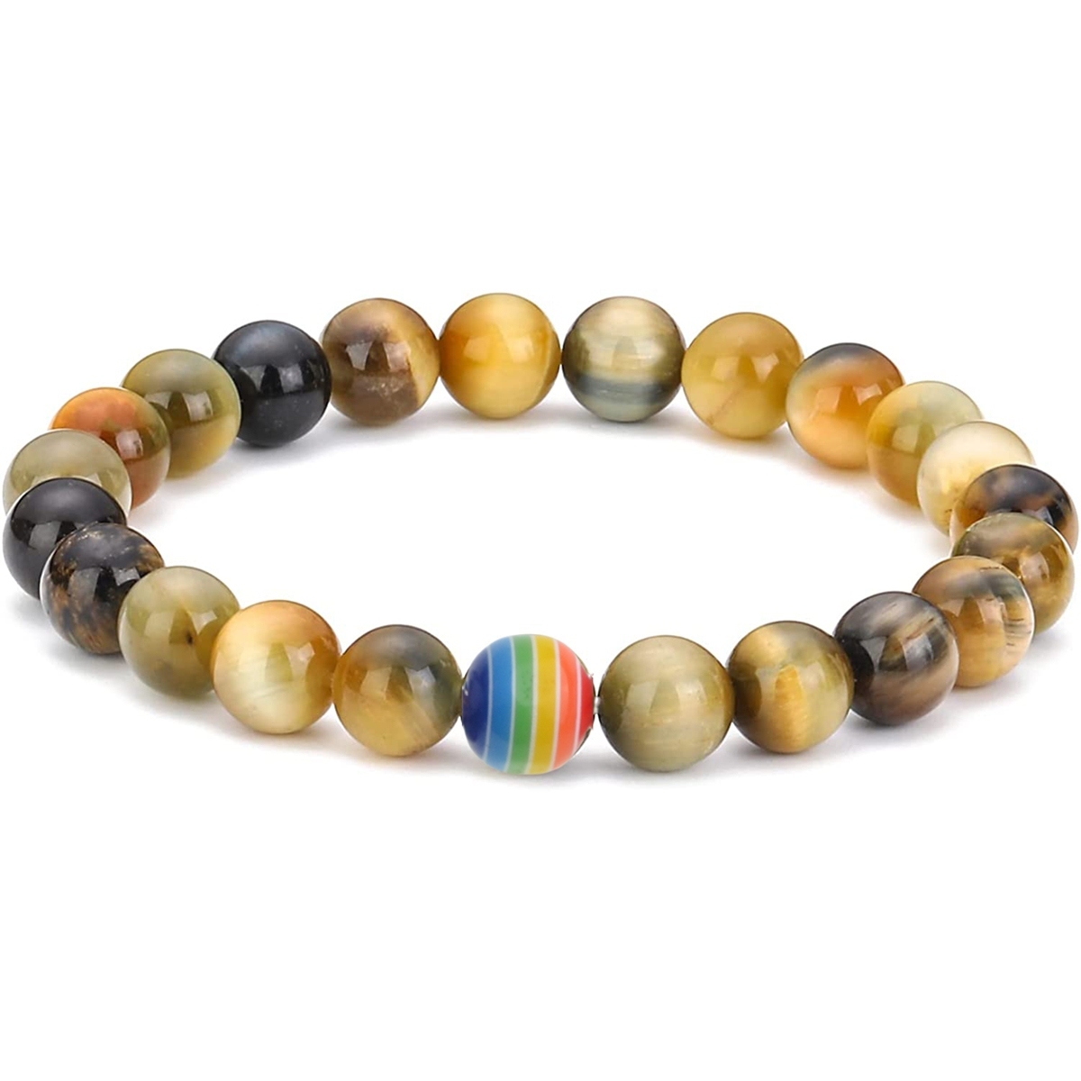 8mm Gemstone Beaded Colorful Resin Stone Bracelet for Women Men #SB1388