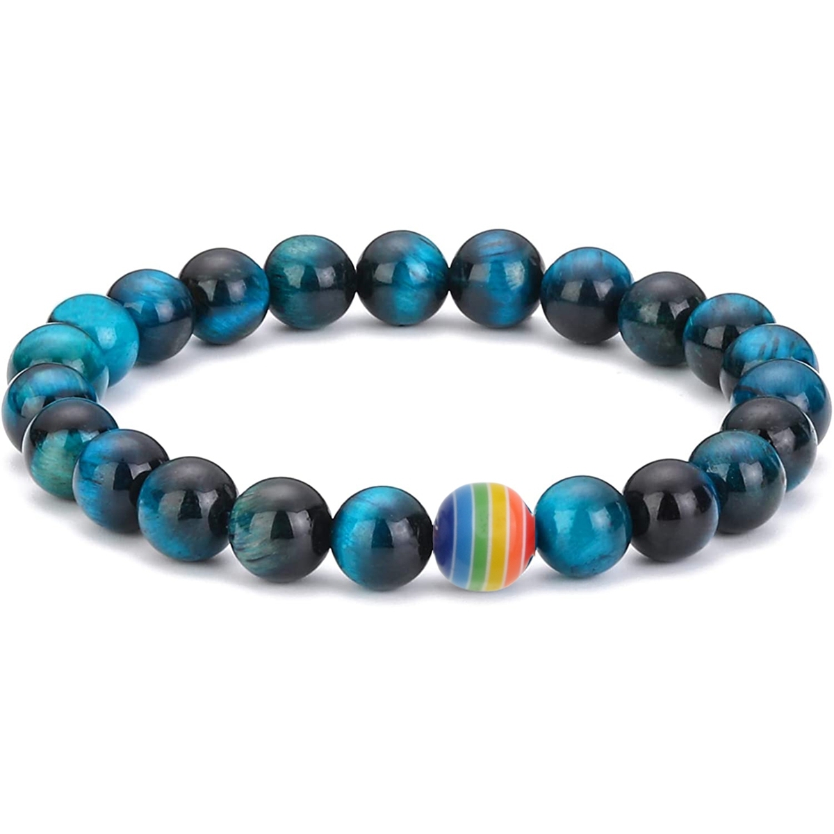 8mm Gemstone Beaded Colorful Resin Stone Bracelet for Women Men #SB1388