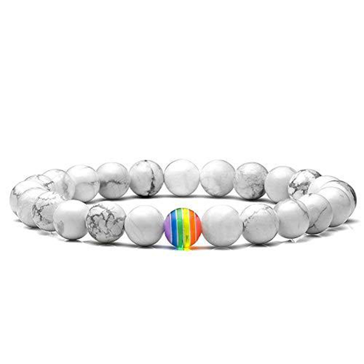 8mm Gemstone Beaded Colorful Resin Stone Bracelet for Women Men #SB1388