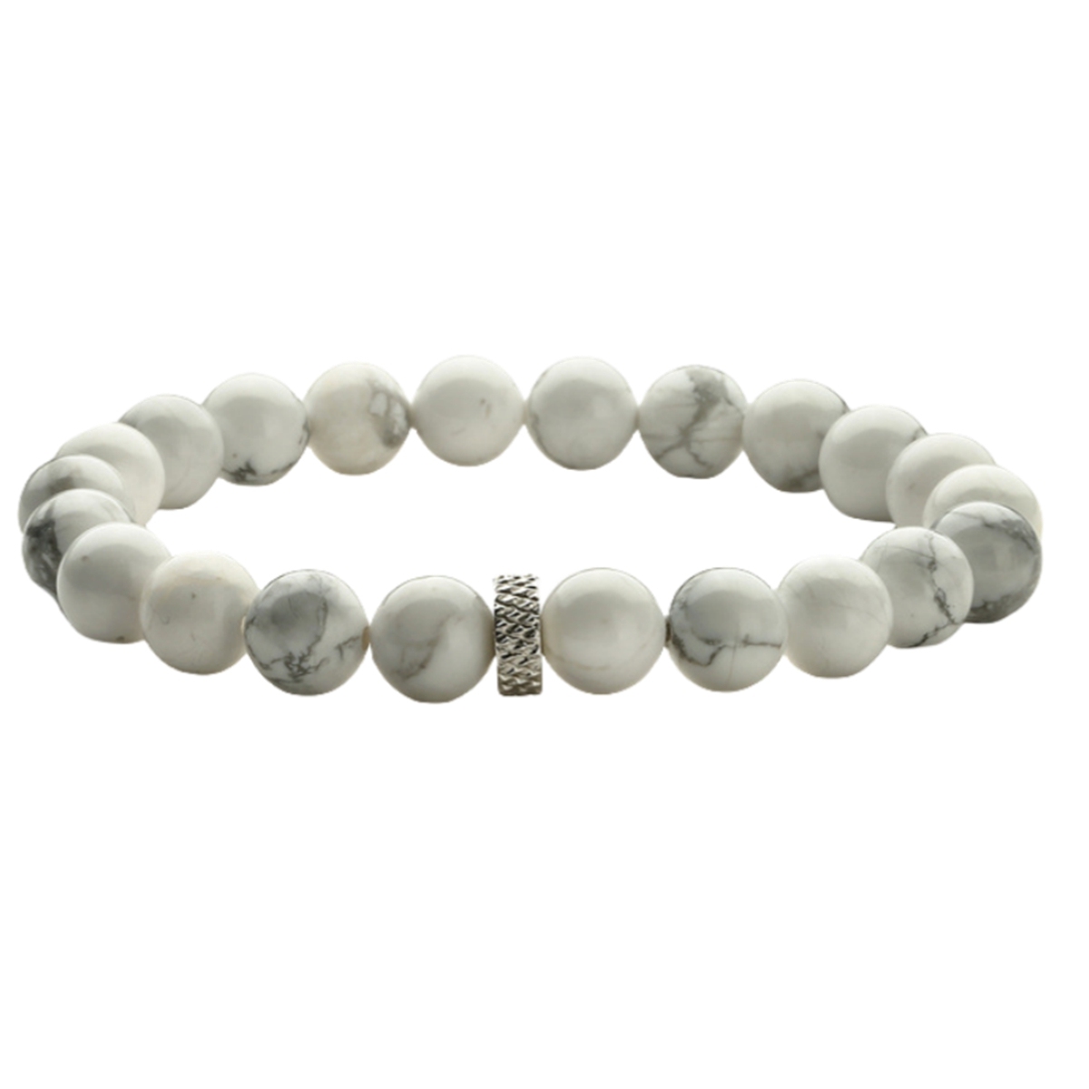 8mm Gemstone Beaded Bracelet  for Women Men Stainless Steel Spacer Stone  Round Beads Bracelets #SB2059