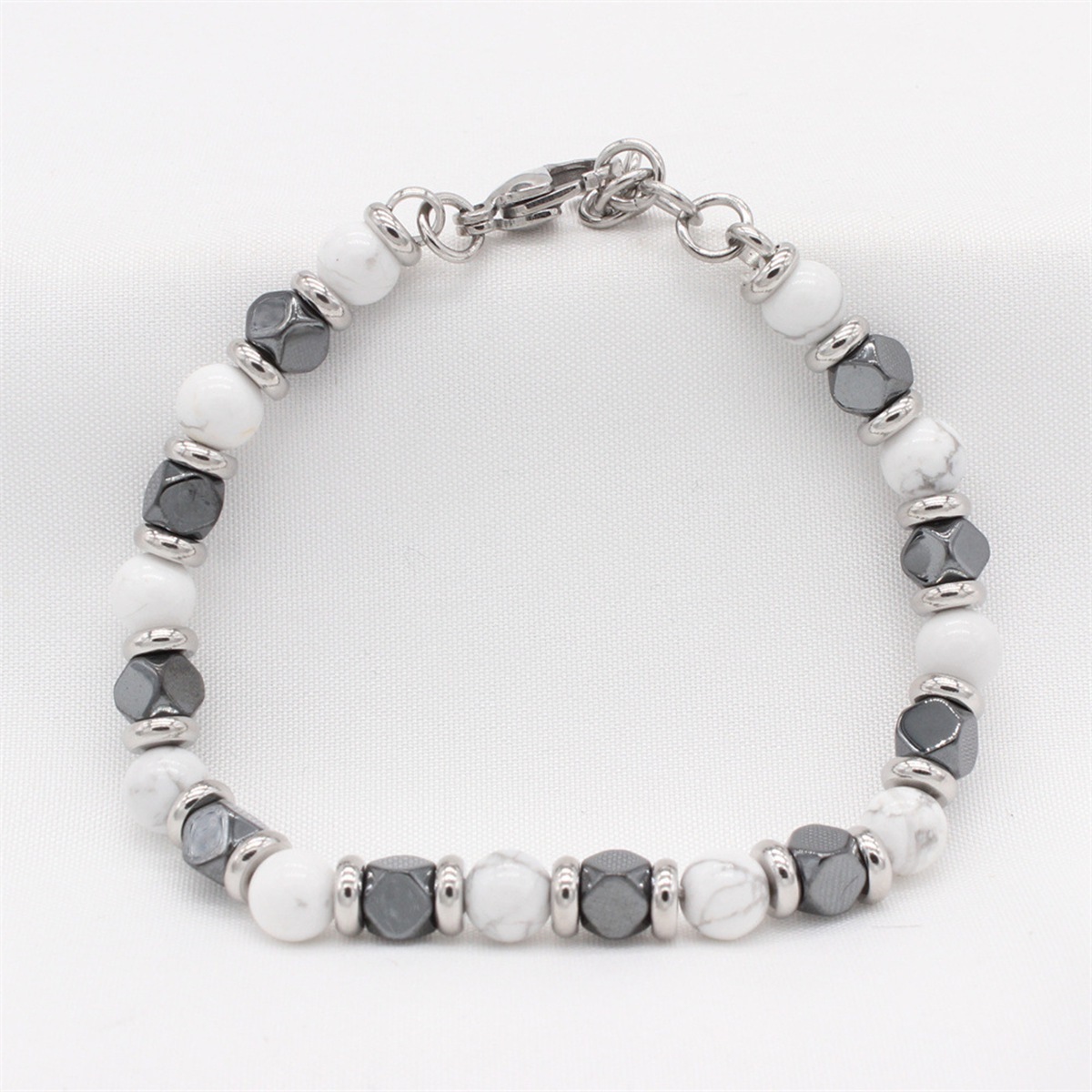 Cube Hematite 6MM Gemstone Beads Bracelet SB2148