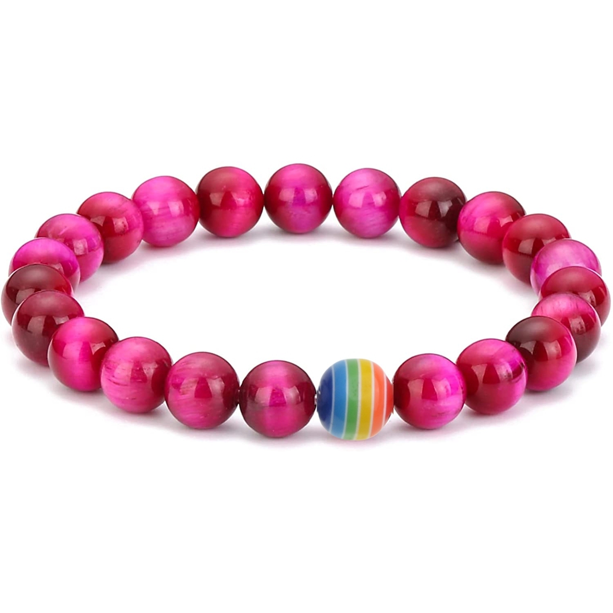 8mm Gemstone Beaded Colorful Resin Stone Bracelet for Women Men #SB1388