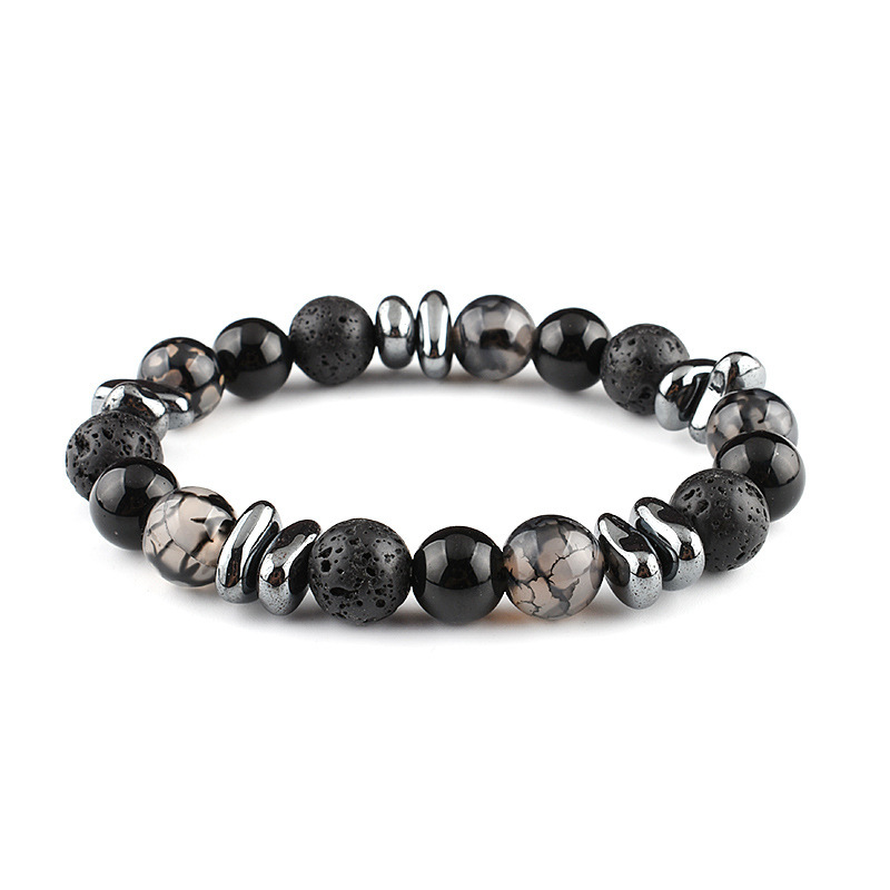 10mm Matte Onyx Hematite Gemstone Beads Bracelet SB2142