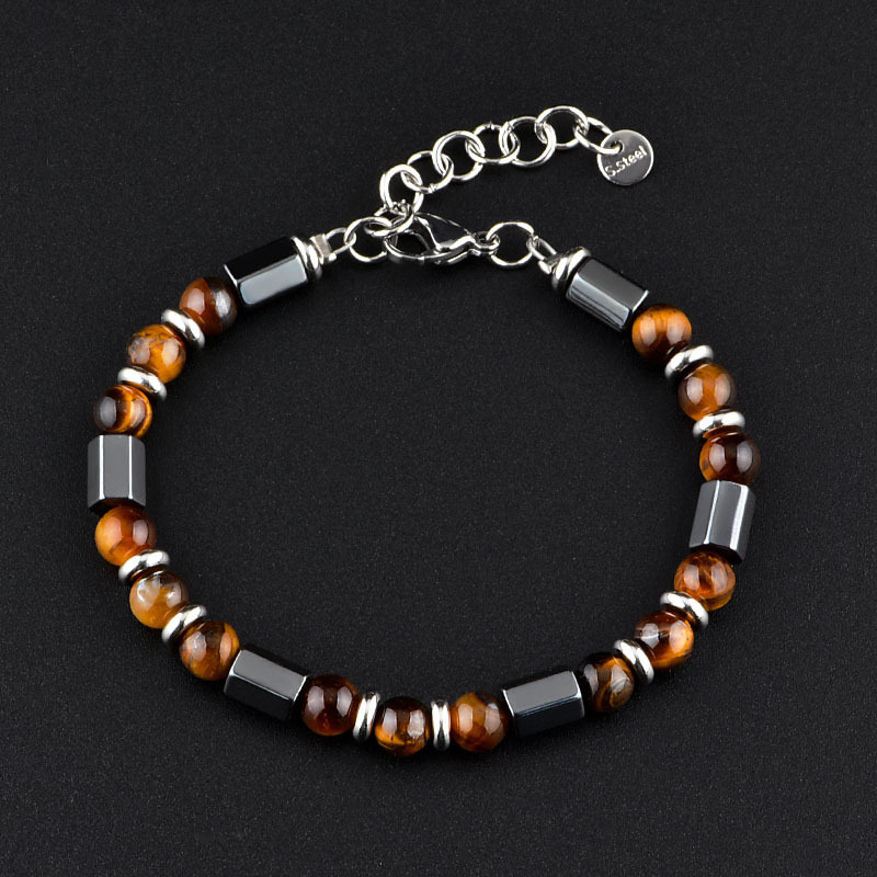 Tube Hematite 6MM Gemstone Beads Bracelet SB2147