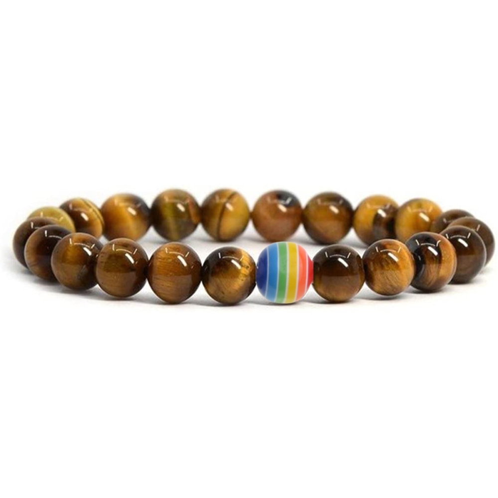 8mm Gemstone Beaded Colorful Resin Stone Bracelet for Women Men #SB1388