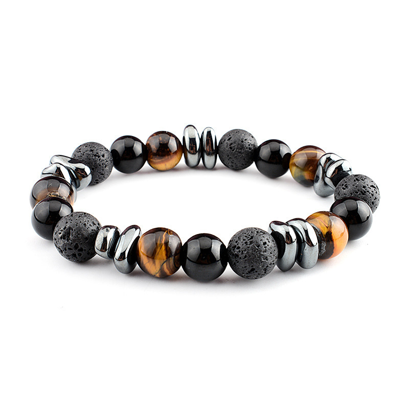 10mm Matte Onyx Hematite Gemstone Beads Bracelet SB2142