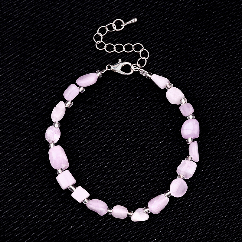 Irregular Tumbled Stone Beads (5-12MM) Bracelet with Lobster Clasp Chain