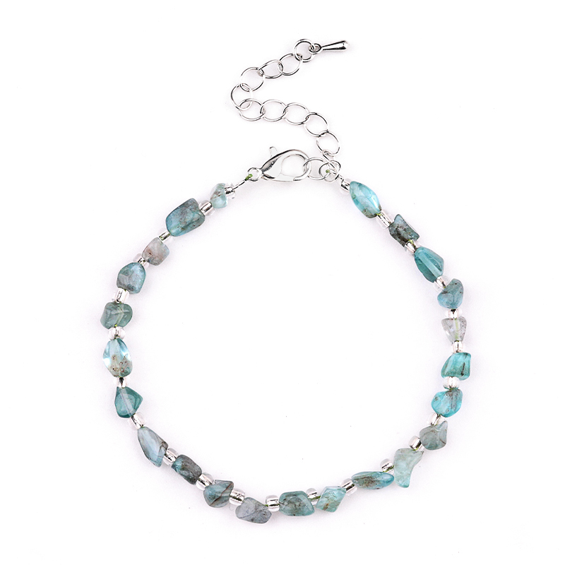 Irregular Tumbled Stone Beads (5-12MM) Bracelet with Lobster Clasp Chain