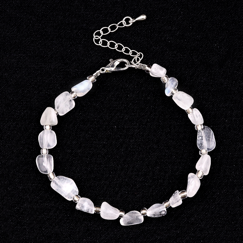 Irregular Tumbled Stone Beads (5-12MM) Bracelet with Lobster Clasp Chain