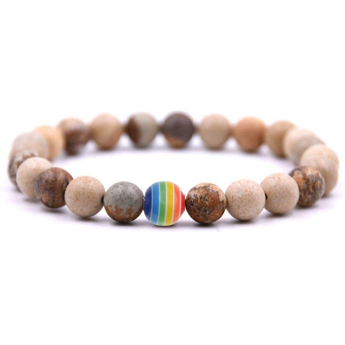 8mm Gemstone Beaded Colorful Resin Stone Bracelet for Women Men #SB1388