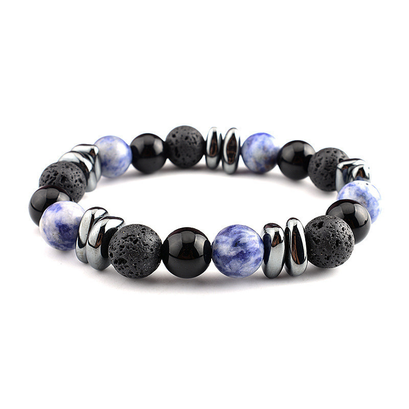 10mm Matte Onyx Hematite Gemstone Beads Bracelet SB2142