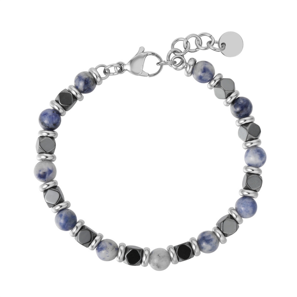 Cube Hematite 6MM Gemstone Beads Bracelet SB2148