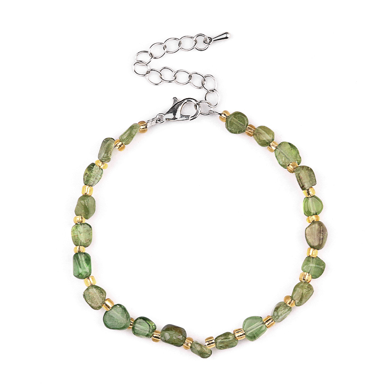 Irregular Tumbled Stone Beads (5-12MM) Bracelet with Lobster Clasp Chain