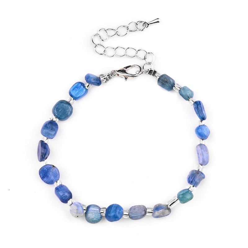 Irregular Tumbled Stone Beads (5-12MM) Bracelet with Lobster Clasp Chain