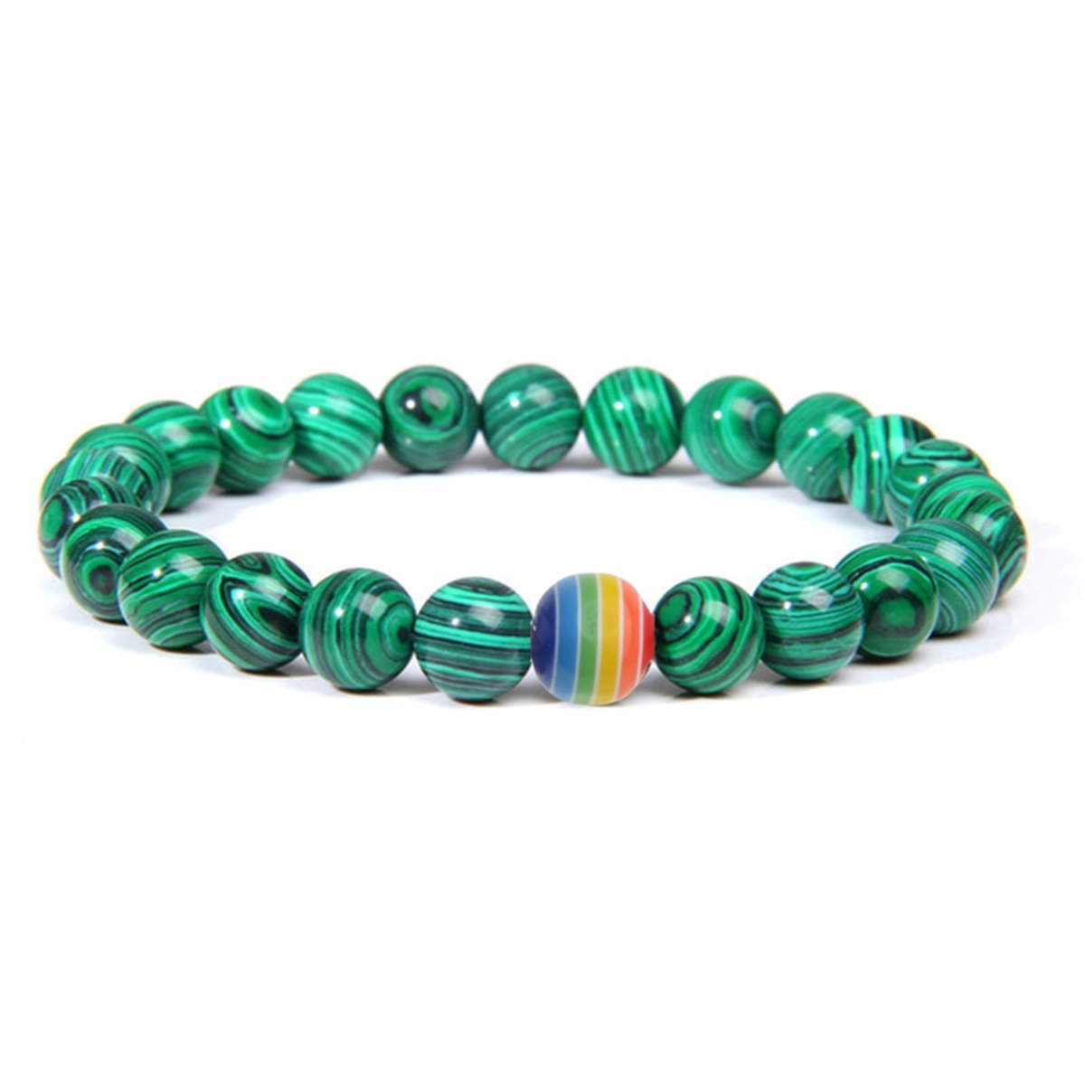 8mm Gemstone Beaded Colorful Resin Stone Bracelet for Women Men #SB1388