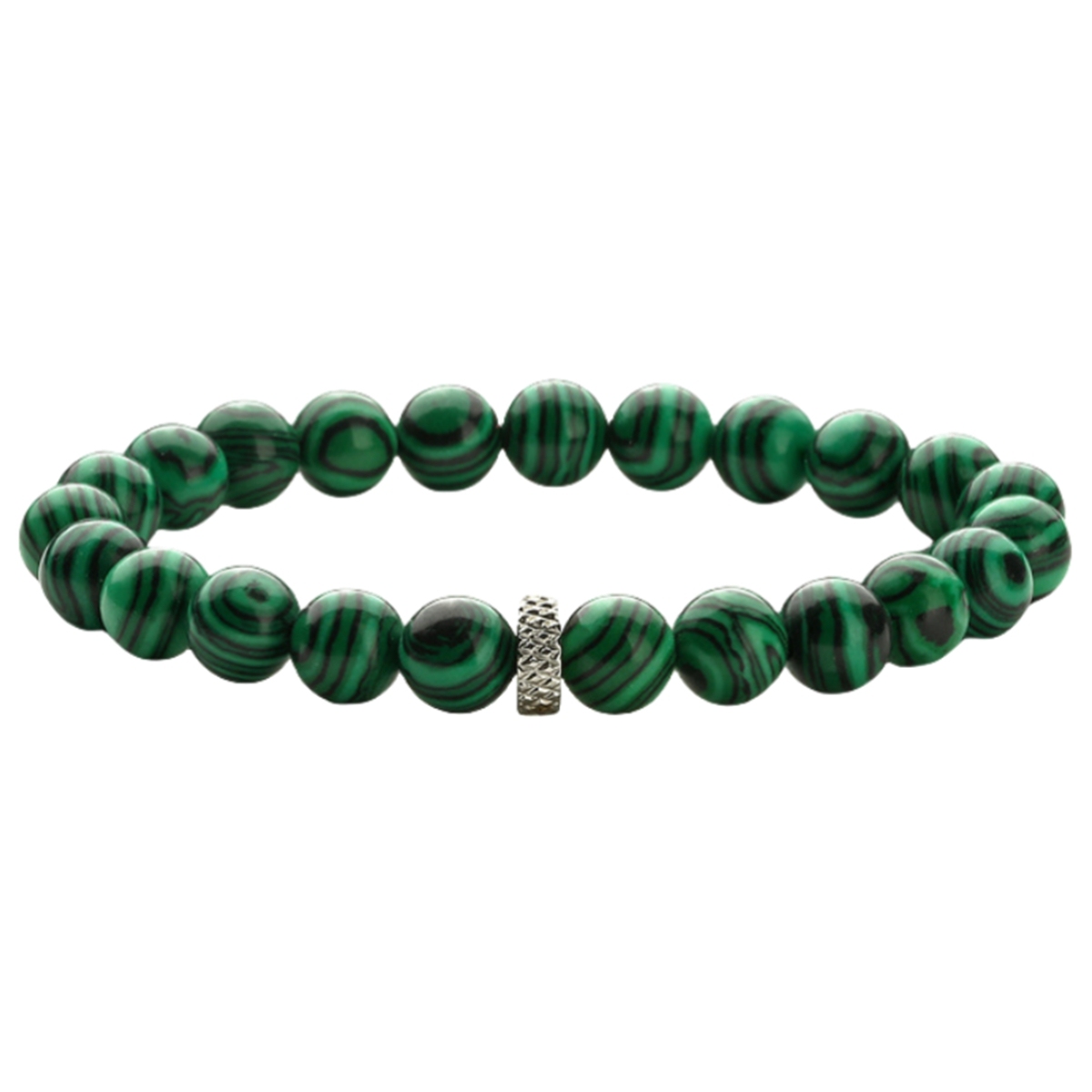 8mm Gemstone Beaded Bracelet  for Women Men Stainless Steel Spacer Stone  Round Beads Bracelets #SB2059