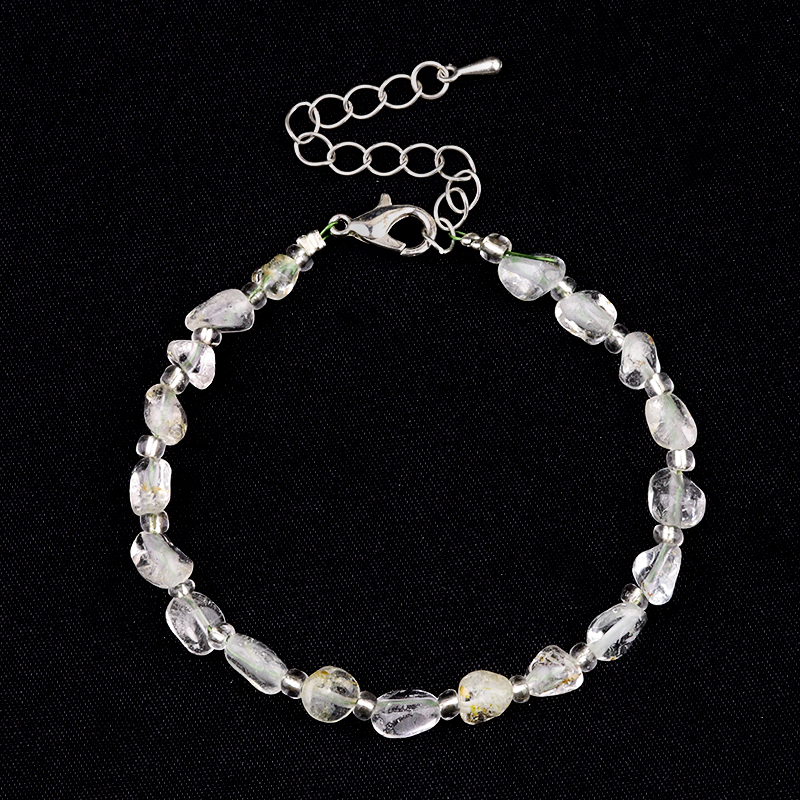 Irregular Tumbled Stone Beads (5-12MM) Bracelet with Lobster Clasp Chain