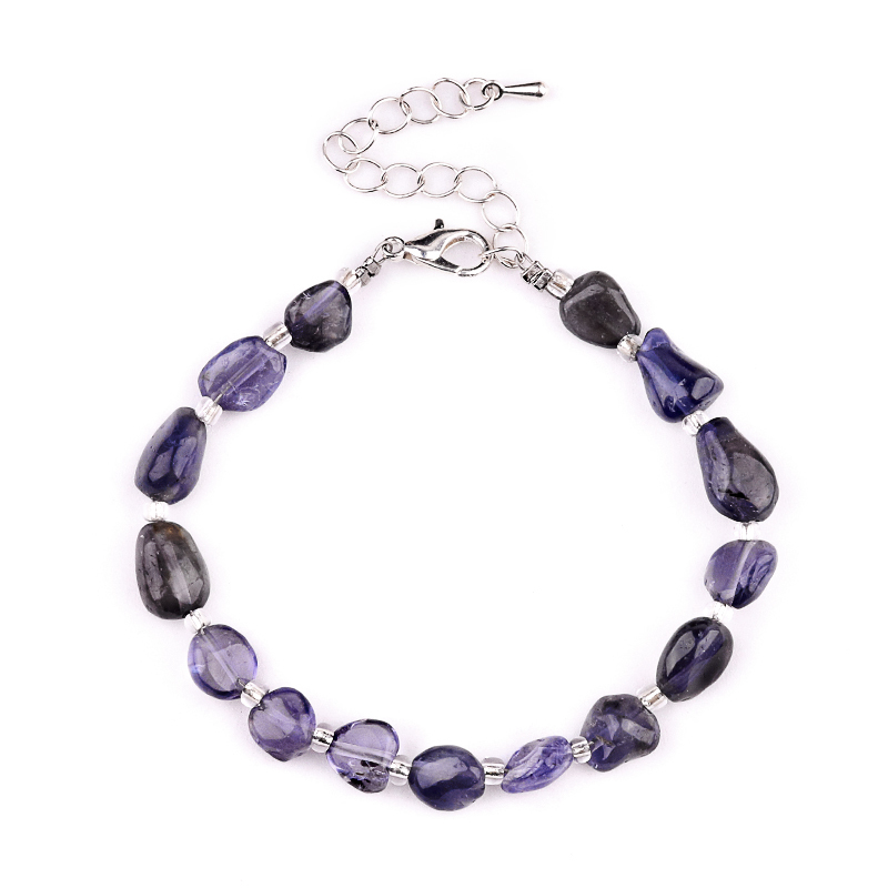 Irregular Tumbled Stone Beads (5-12MM) Bracelet with Lobster Clasp Chain