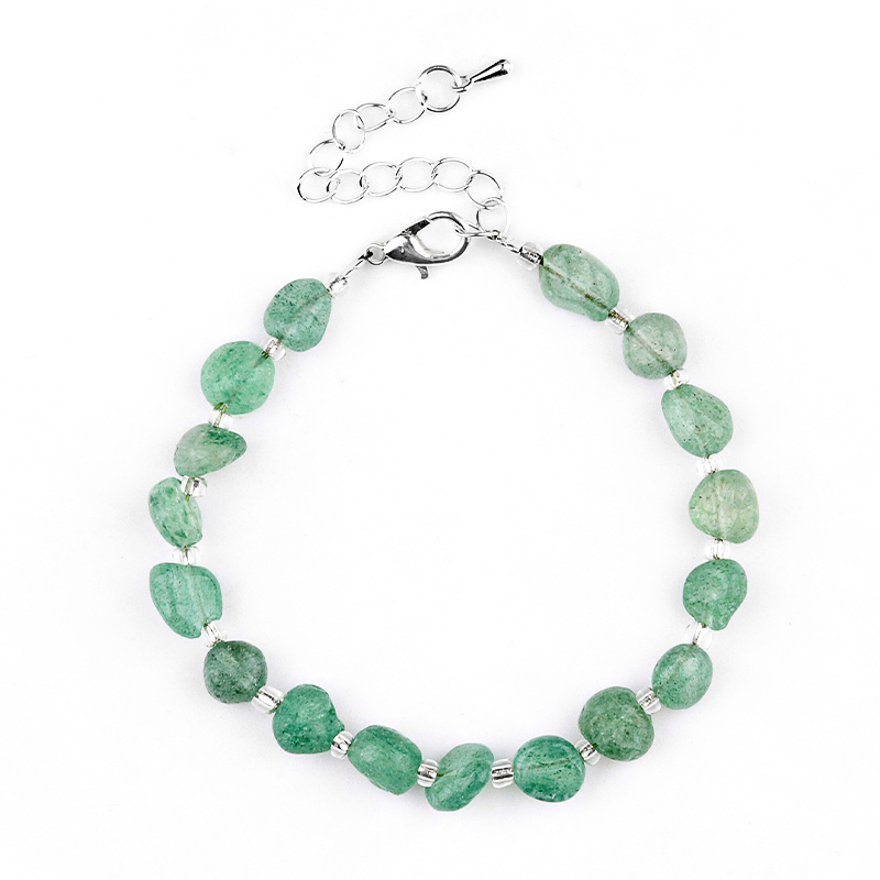 Irregular Tumbled Stone Beads (5-12MM) Bracelet with Lobster Clasp Chain