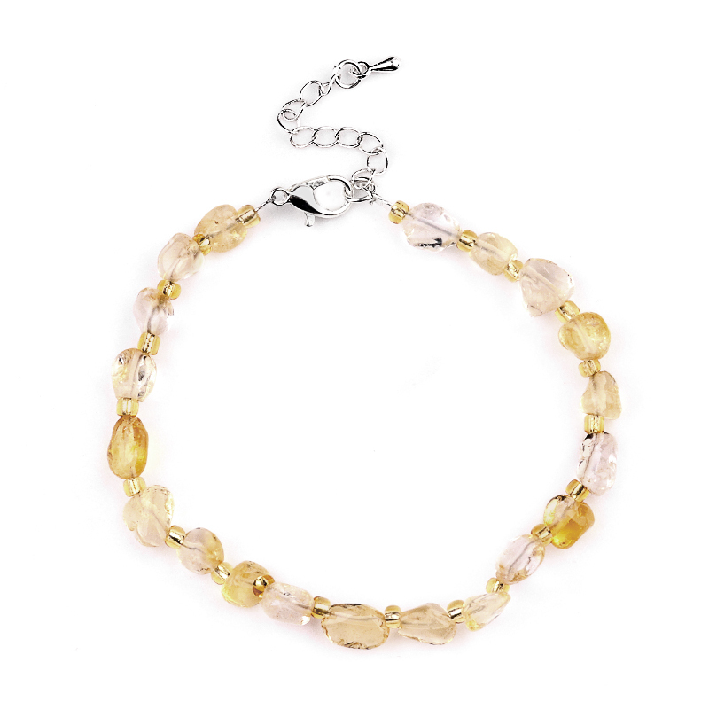 Irregular Tumbled Stone Beads (5-12MM) Bracelet with Lobster Clasp Chain