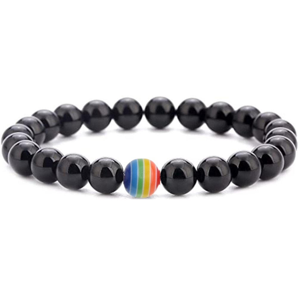 8mm Gemstone Beaded Colorful Resin Stone Bracelet for Women Men #SB1388