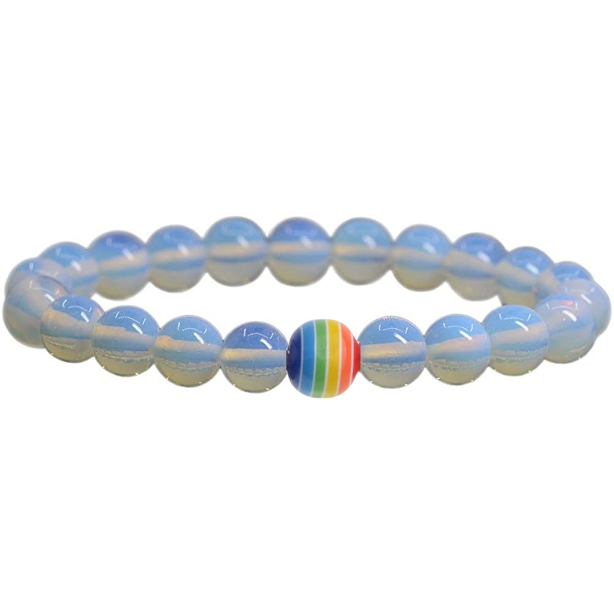 8mm Gemstone Beaded Colorful Resin Stone Bracelet for Women Men #SB1388