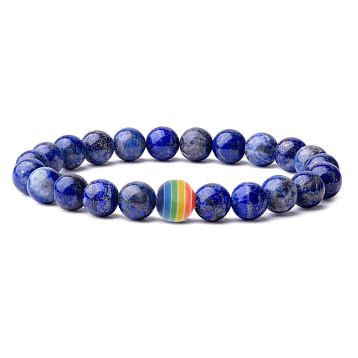 8mm Gemstone Beaded Colorful Resin Stone Bracelet for Women Men #SB1388