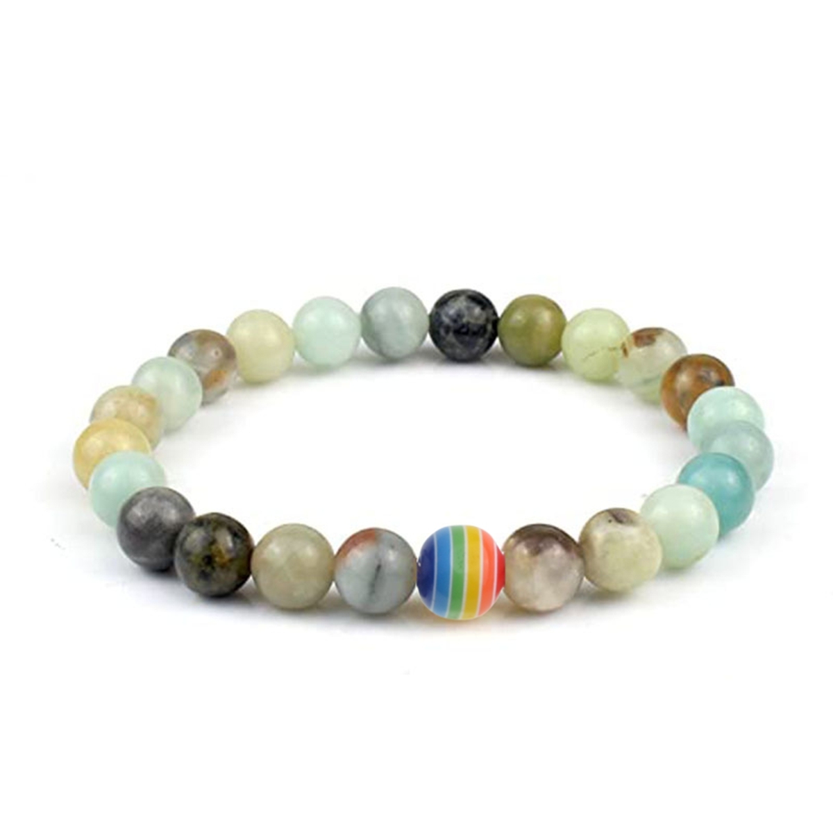 8mm Gemstone Beaded Colorful Resin Stone Bracelet for Women Men #SB1388