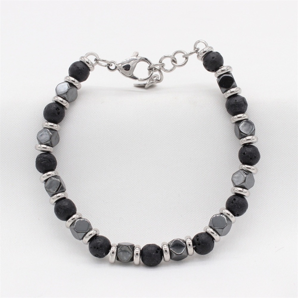Cube Hematite 6MM Gemstone Beads Bracelet SB2148