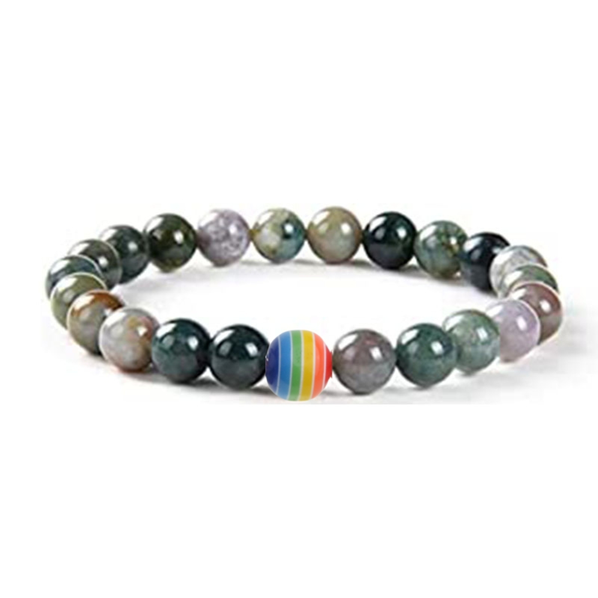 8mm Gemstone Beaded Colorful Resin Stone Bracelet for Women Men #SB1388