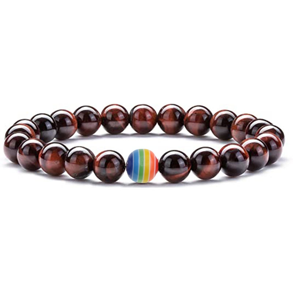 8mm Gemstone Beaded Colorful Resin Stone Bracelet for Women Men #SB1388