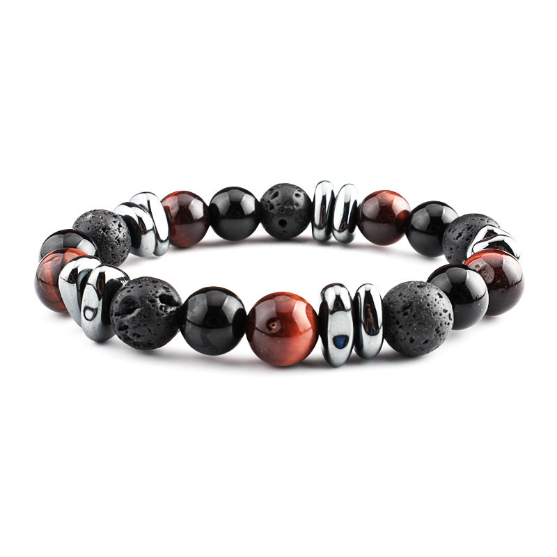 10mm Matte Onyx Hematite Gemstone Beads Bracelet SB2142
